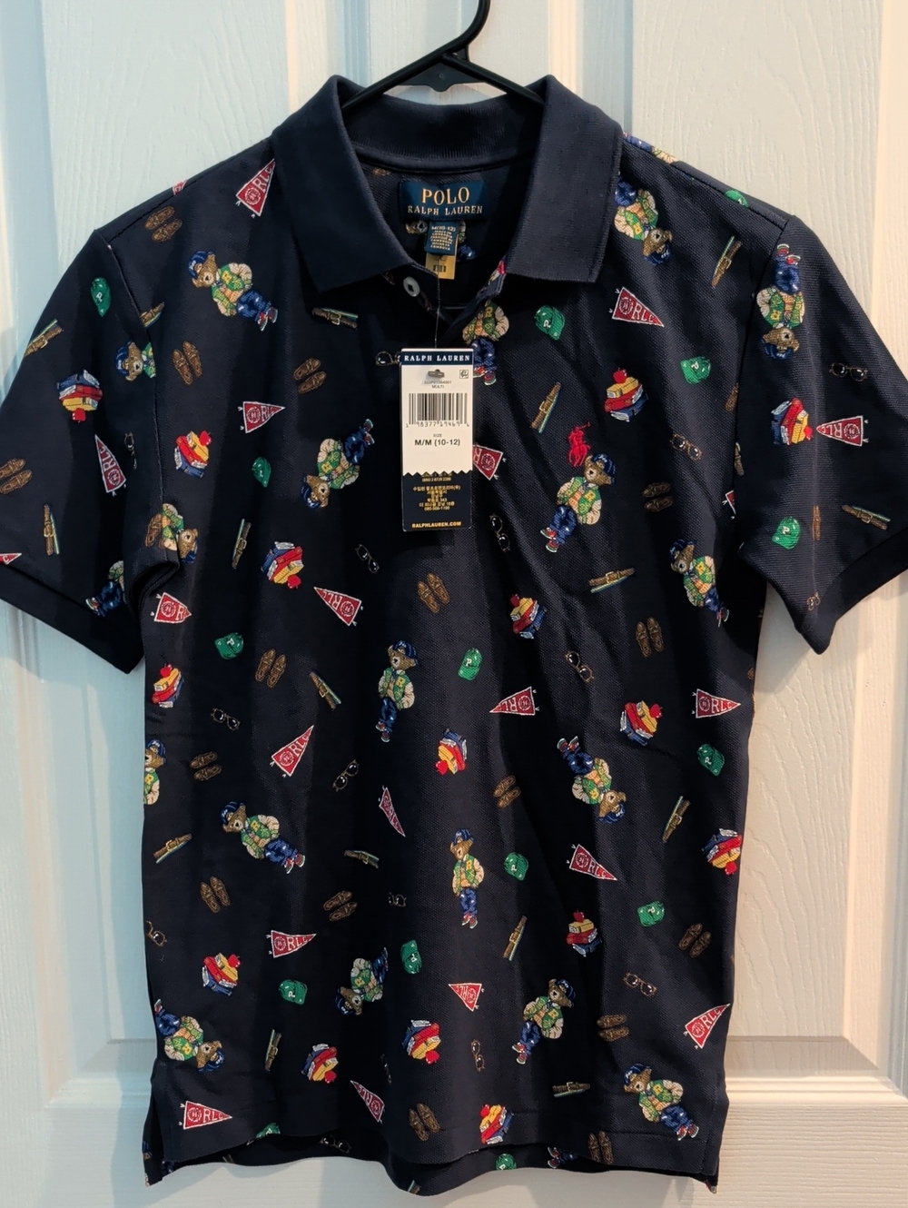 NWT Polo by Ralph Lauren Navy All-Over Sports Bear Polo